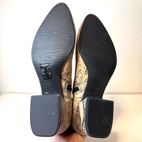 Vagabond Block Heel Snake Print Ankle Booties Size 40 - Picture 5 of 10